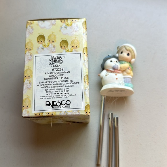 Precious Moments 1999 Girl Snowman Windchime with box - Picture 5 of 5
